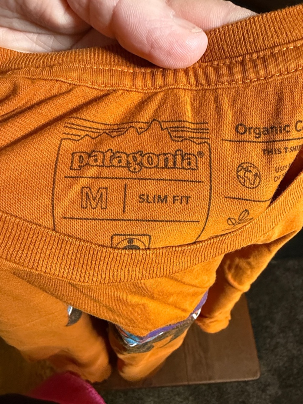 Patagonia Orange Short Sleeve Bear Graphic Tee - Picture 2 of 2